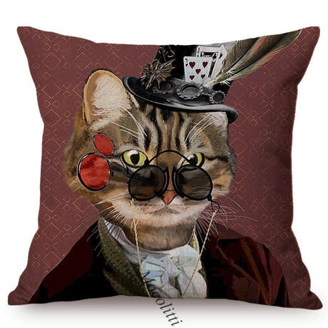 Quirky Animal Portraits Cushion Cover Series.