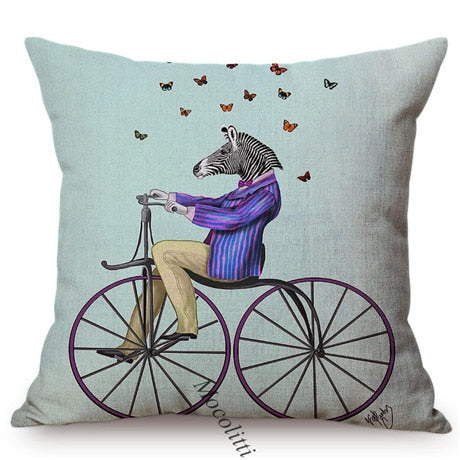 Quirky Animal Portraits Cushion Cover Series.