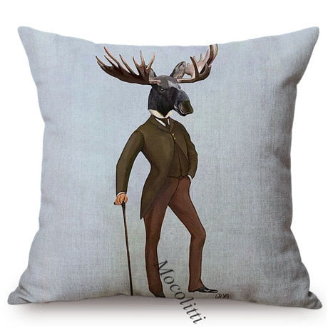 Posed Animals. Cushion Cover.