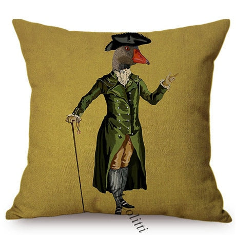 Posed Animals. Cushion Cover.