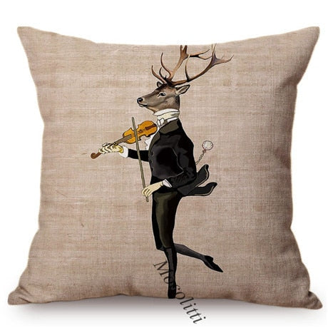 Posed Animals. Cushion Cover.
