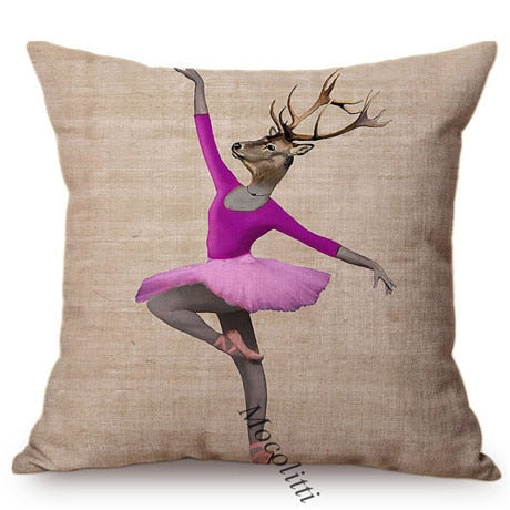 Posed Animals. Cushion Cover.