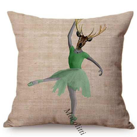 Posed Animals. Cushion Cover.