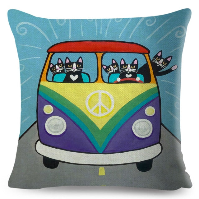 Car Cat Cushion Cover Series.