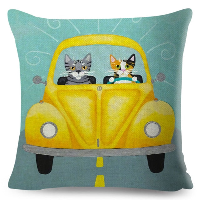 Car Cat Cushion Cover Series.