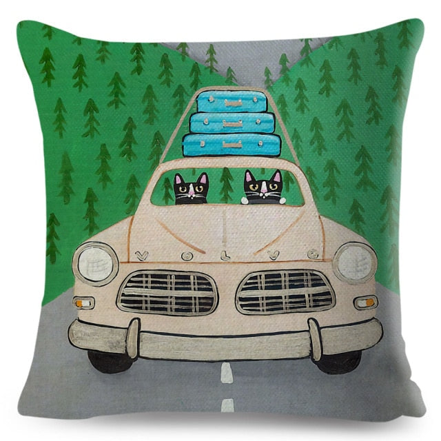 Car Cat Cushion Cover Series.