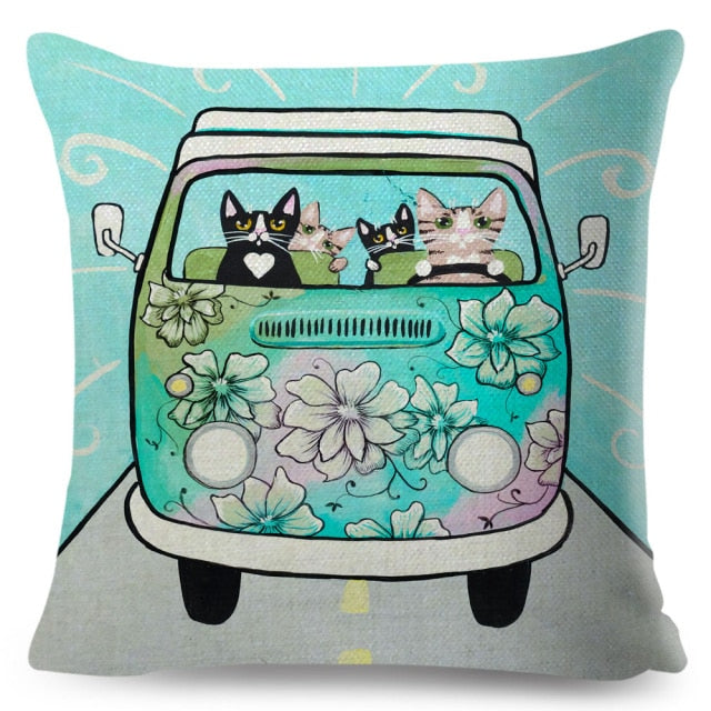 Car Cat Cushion Cover Series.