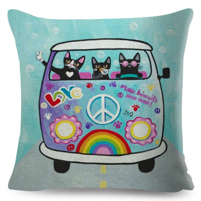 Car Cat Cushion Cover Series.