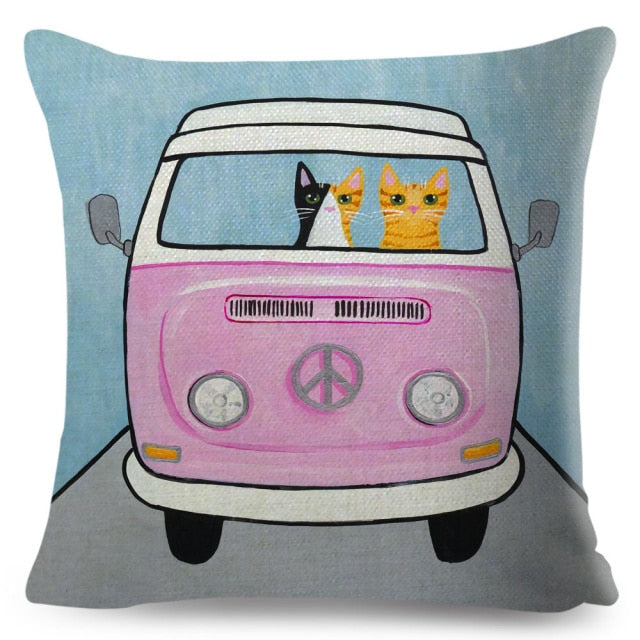 Car Cat Cushion Cover Series.