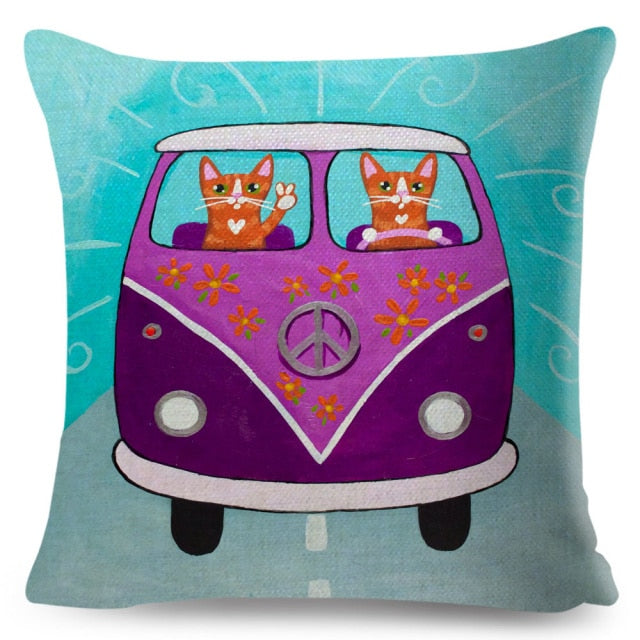 Car Cat Cushion Cover Series.