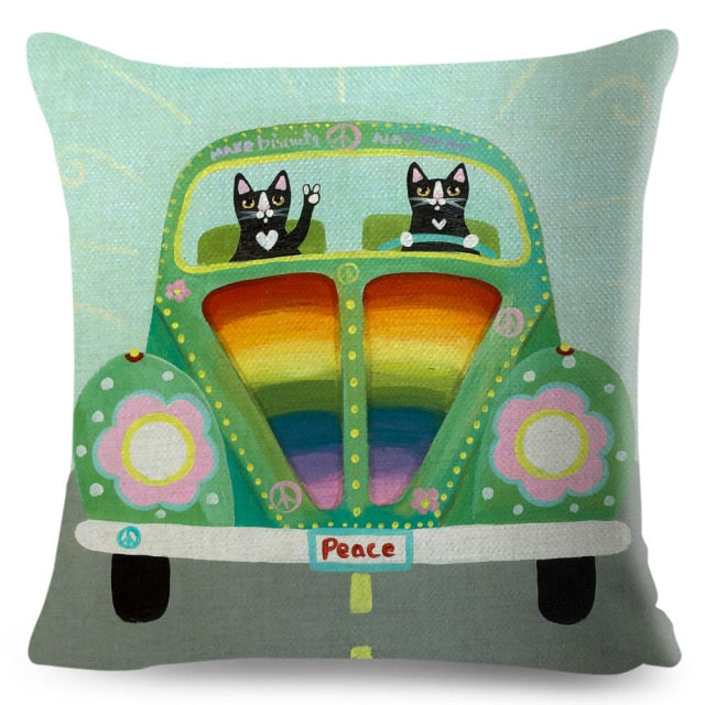 Car Cat Cushion Cover Series.