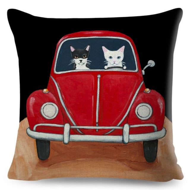 Car Cat Cushion Cover Series.