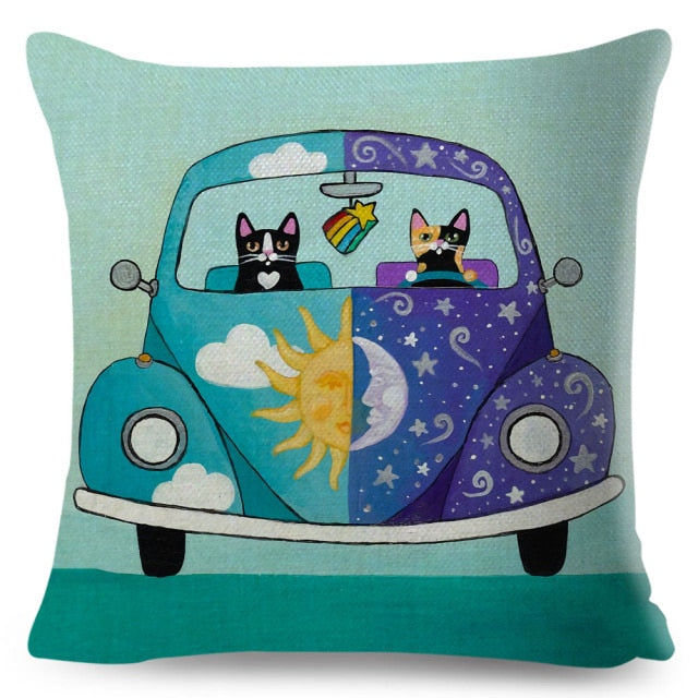 Car Cat Cushion Cover Series.