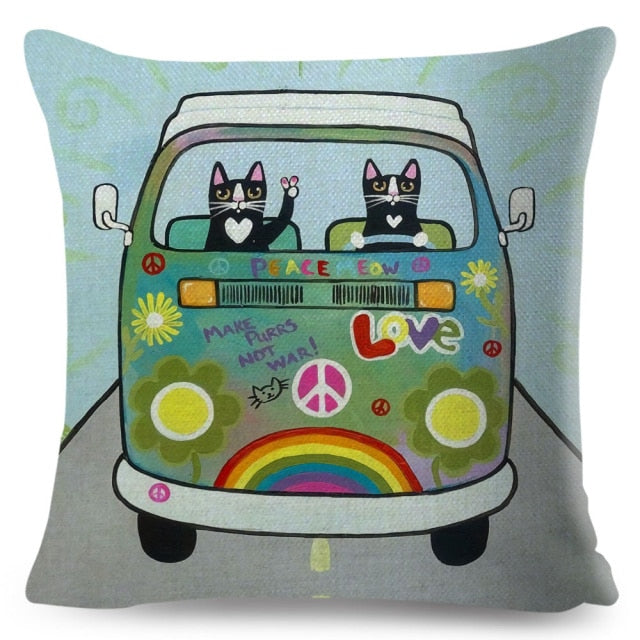 Car Cat Cushion Cover Series.