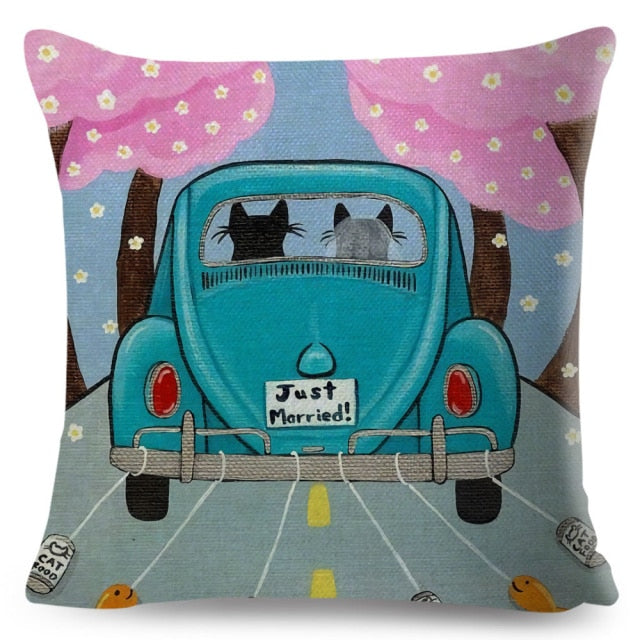 Car Cat Cushion Cover Series.