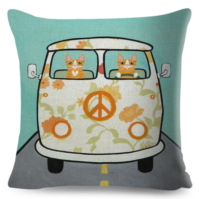 Car Cat Cushion Cover Series.