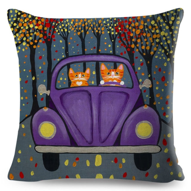 Car Cat Cushion Cover Series.