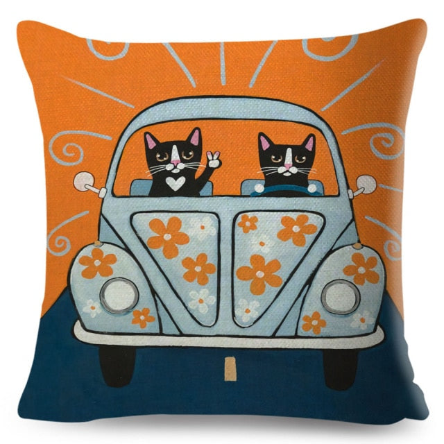 Car Cat Cushion Cover Series.