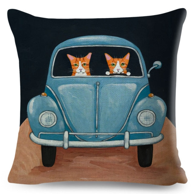 Car Cat Cushion Cover Series.