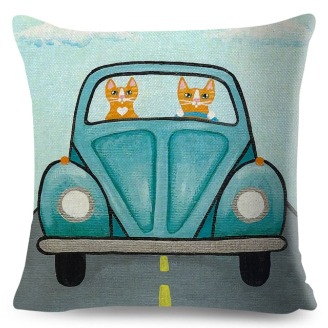 Car Cat Cushion Cover Series.