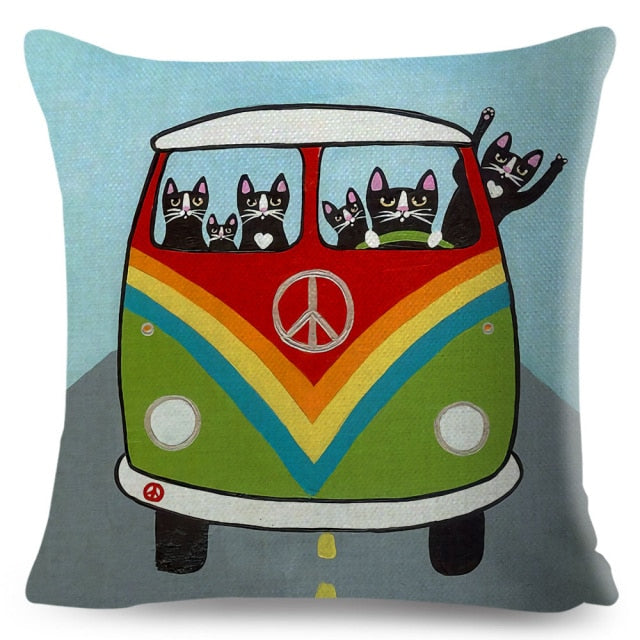 Car Cat Cushion Cover Series.