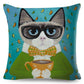 Coffee Cat Cushion Cover