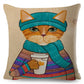 Coffee Cat Cushion Cover