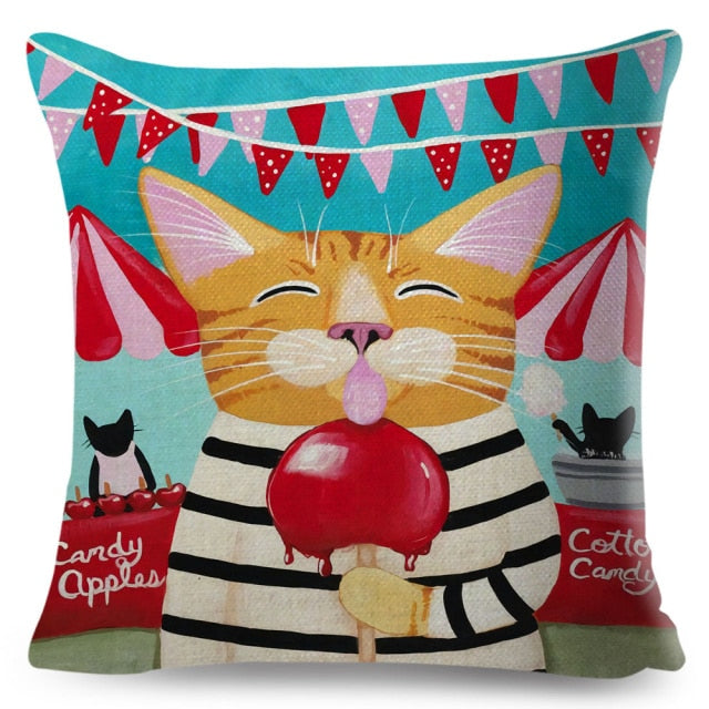 Coffee Cat Cushion Cover