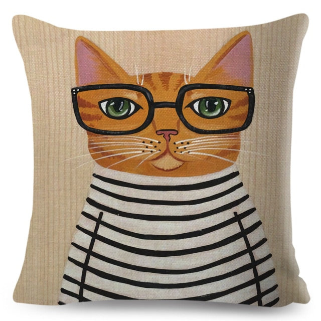 Coffee Cat Cushion Cover