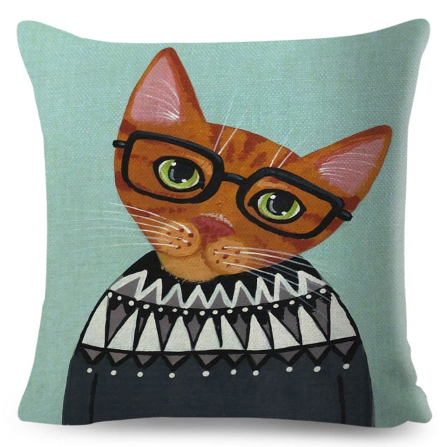 Coffee Cat Cushion Cover