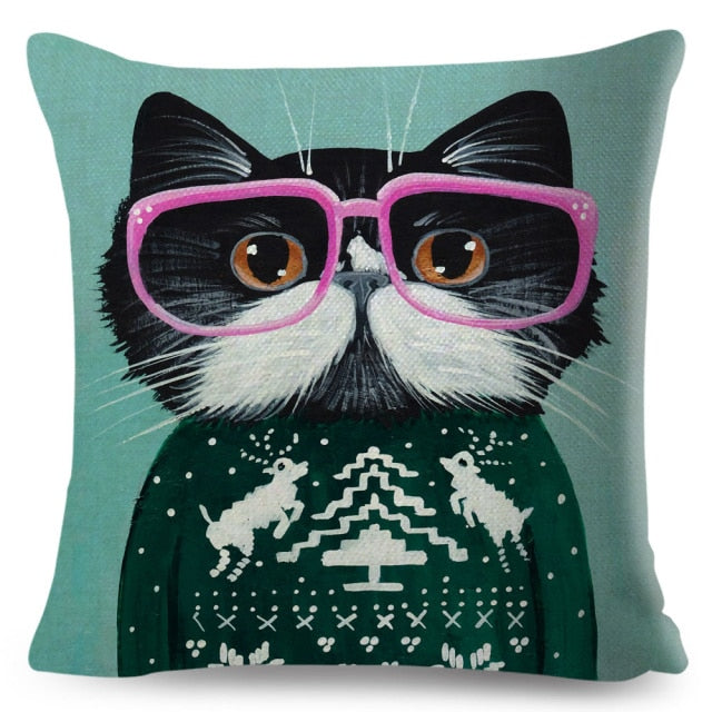 Coffee Cat Cushion Cover