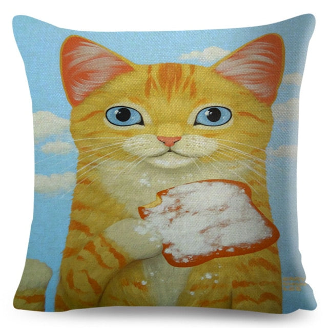 Coffee Cat Cushion Cover