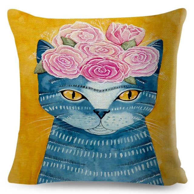 Coffee Cat Cushion Cover