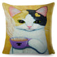 Coffee Cat Cushion Cover