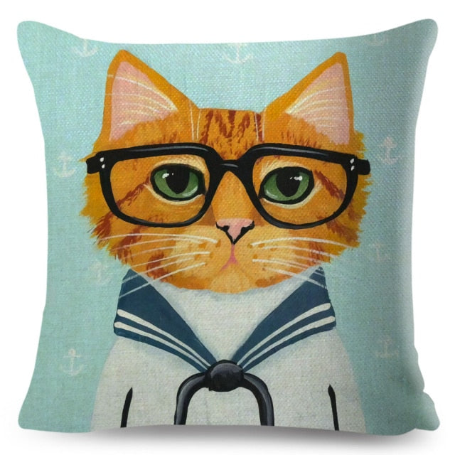 Coffee Cat Cushion Cover
