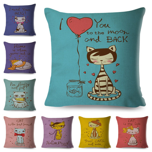 I Love You To The Moon and Back Cat Cushion Cover Series.