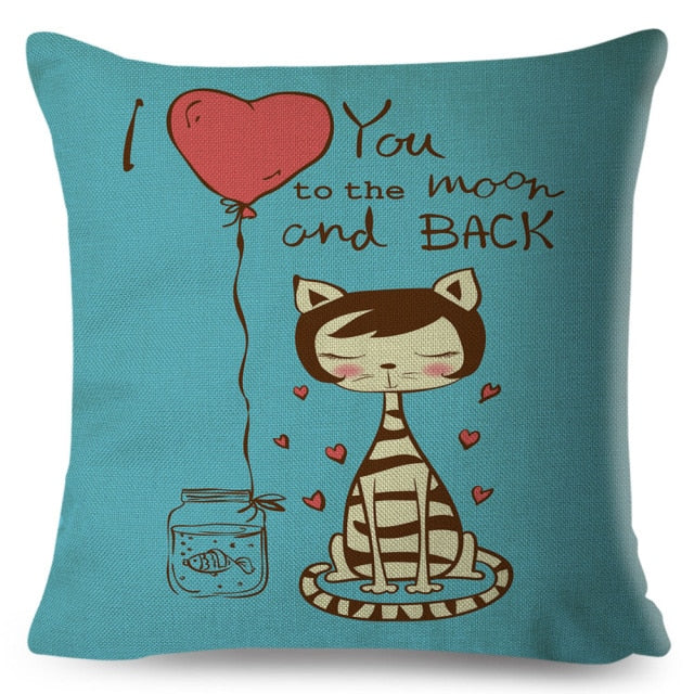 I Love You To The Moon and Back Cat Cushion Cover Series.