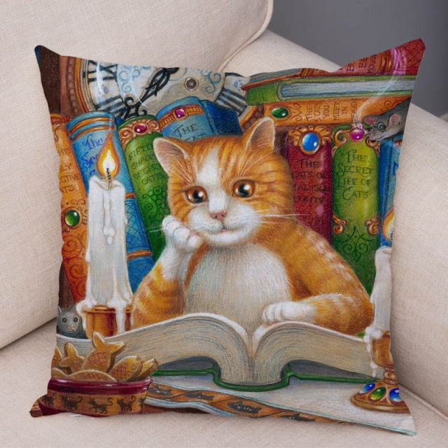 Book Cat Cushion Cover Series.