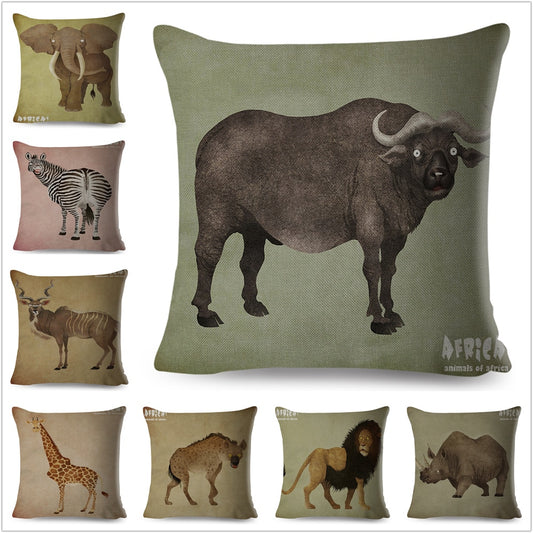 Water Color African Safari Cushion Cover Series.