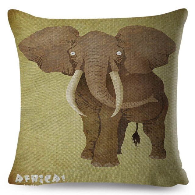 Water Color African Safari Cushion Cover Series.