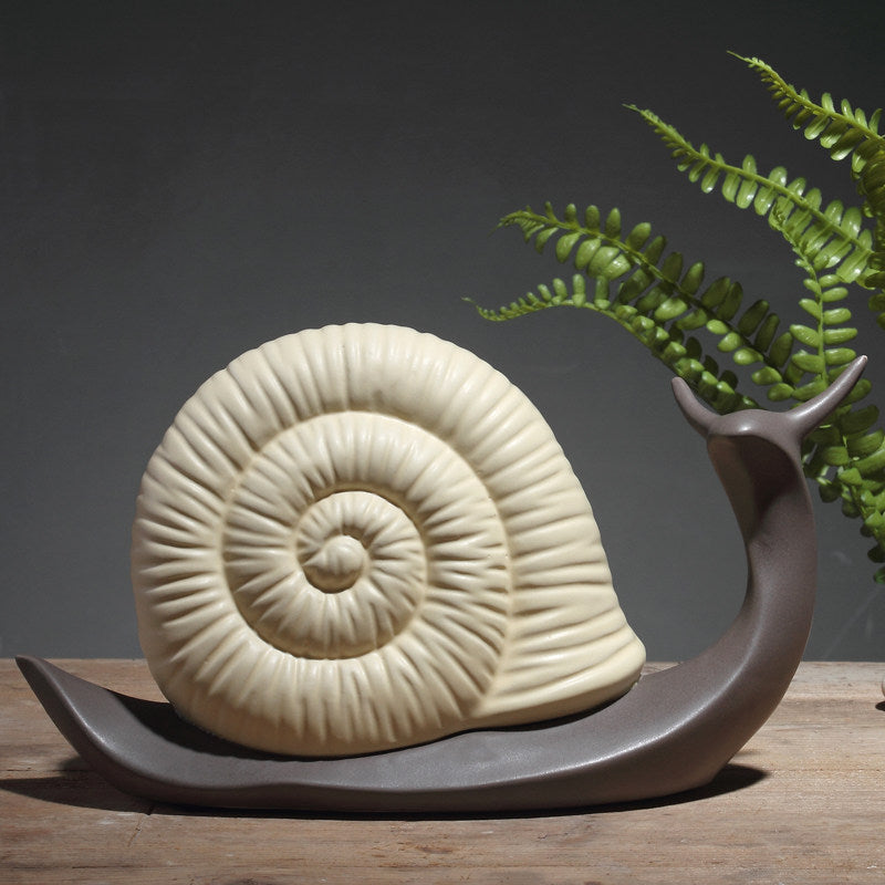 Denzel French Enamel and Ceramic Snail Ornament