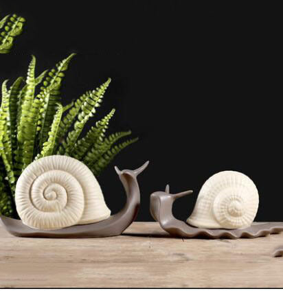 Denzel French Enamel and Ceramic Snail Ornament