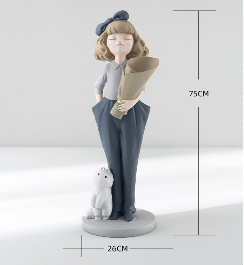 French Girl and Puppy Vases