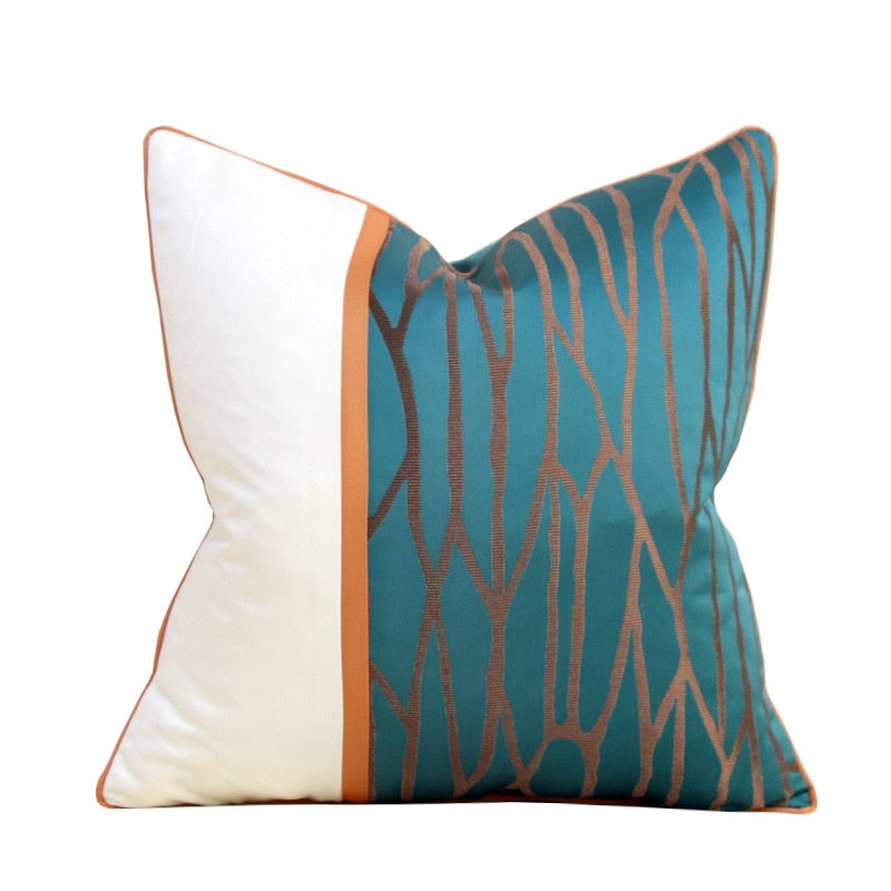 Teal and Cream Cushion Covers