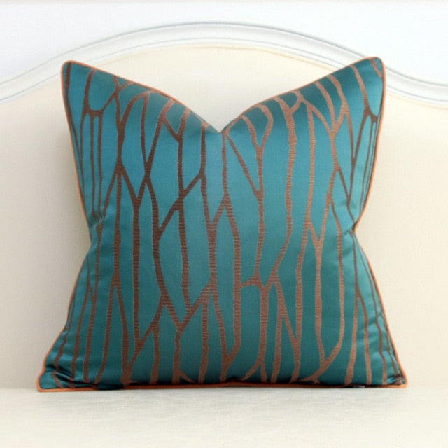 Teal and Cream Cushion Covers
