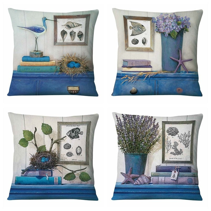 Ocean and Lavender Cushion Covers.