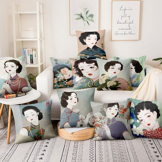 Handmade Vintage Girl Cushion Covers.