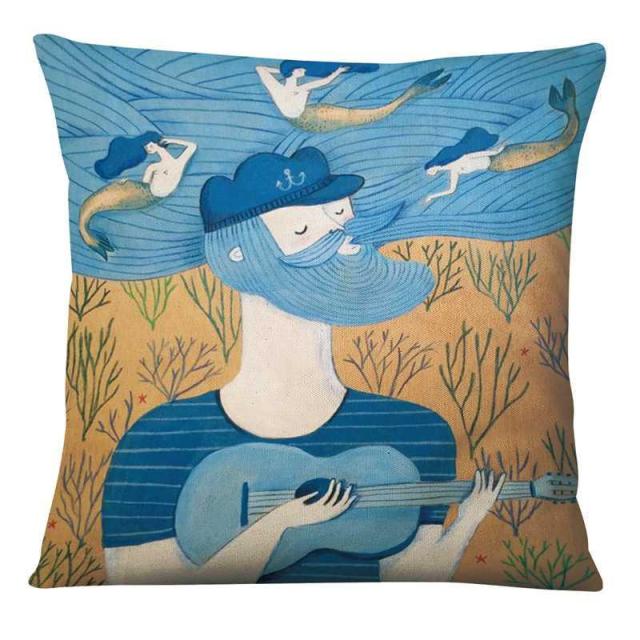 Red Beard & His Girlfriend Cushion Covers.