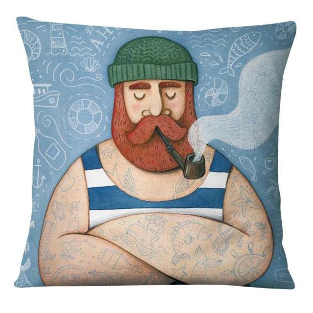 Red Beard & His Girlfriend Cushion Covers.