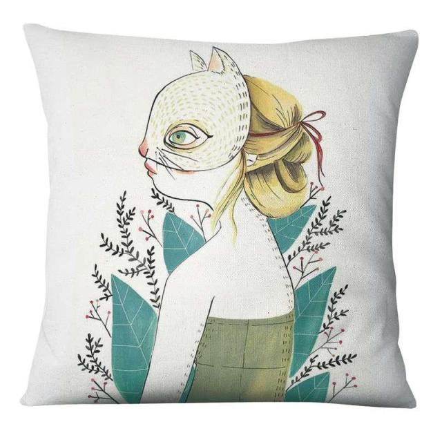 Red Beard & His Girlfriend Cushion Covers.